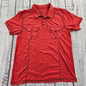 Rebel & Soul Red Short Sleeve Cotton Blend Pocket Polo Shirt Men's M